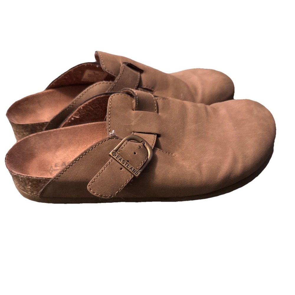 Eastland Gina Clogs Shoes‎ Women's Size 9M Leather Upper Buckle Close Toe Brown
